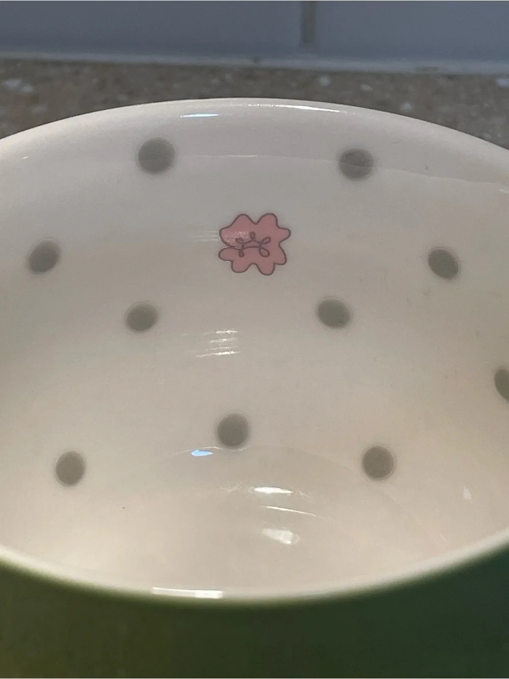 2005 Starbucks Pastel Green Polka Dot Mug